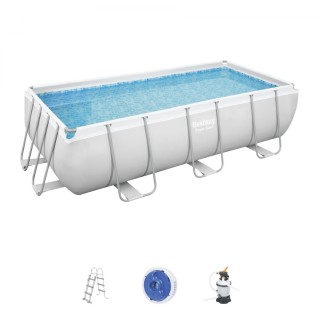 rámový bazén Power Steel 404x201x100 Šedá 13X6FT BESTWAY 6v1 Pískové čerpadlo Žebřík