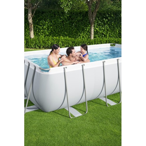 rámový bazén Power Steel 404x201x100 Šedá 13X6FT BESTWAY 6v1 Pískové čerpadlo Žebřík