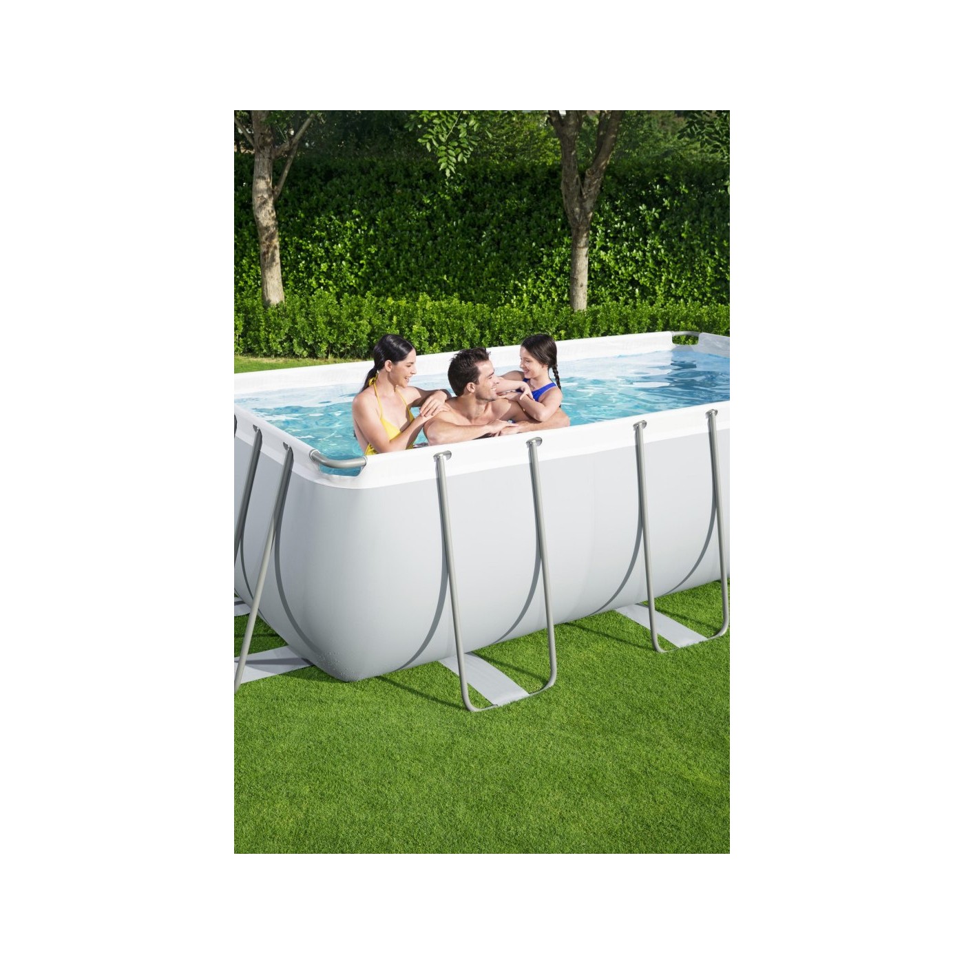 rámový bazén Power Steel 404x201x100 Šedá 13X6FT BESTWAY 6v1 Pískové čerpadlo Žebřík