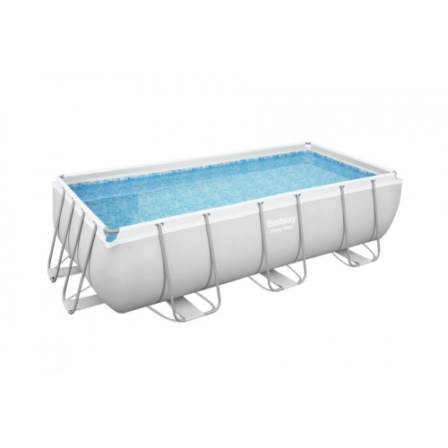 rámový bazén Power Steel 404x201x100 Šedá 13X6FT BESTWAY 6v1 Pískové čerpadlo Žebřík