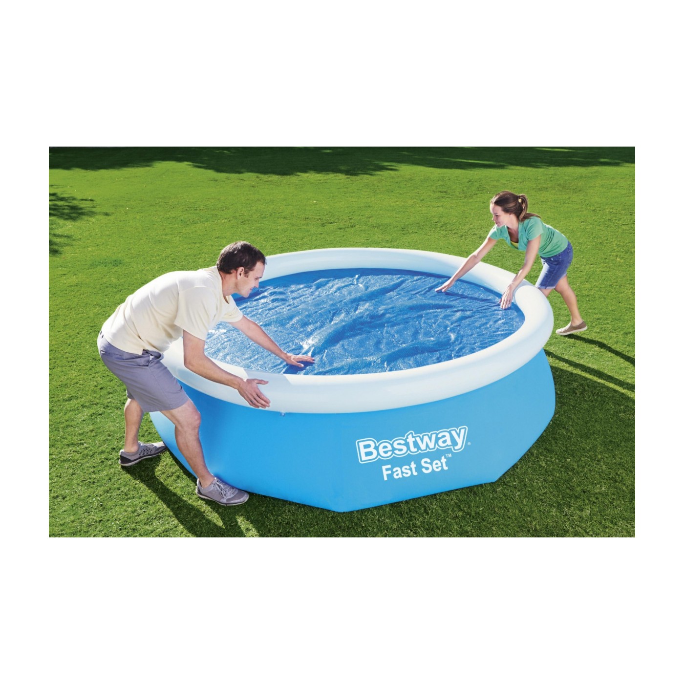 BESTWAY 305 cm/10 stop zahradní bazén solární kryt 289 cm