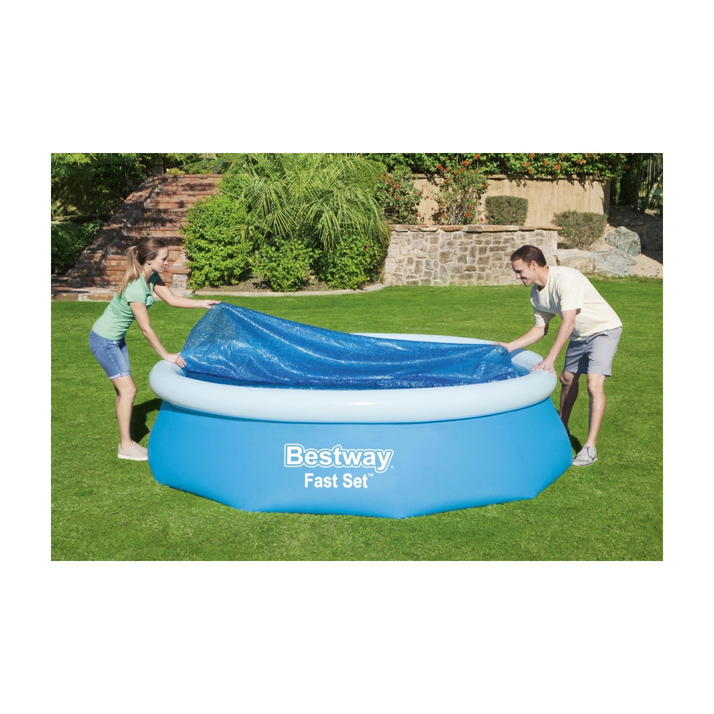 BESTWAY 305 cm/10 stop zahradní bazén solární kryt 289 cm