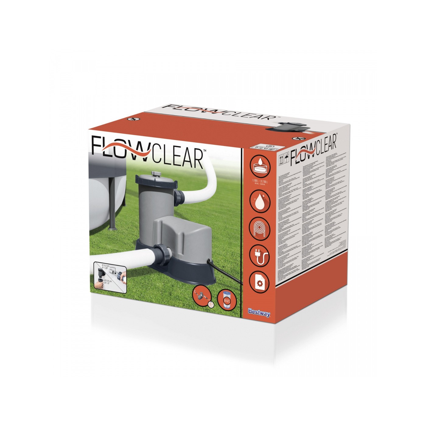BESTWAY Filtrační bazénové čerpadlo 5678l/h Vyměnitelný filtr III