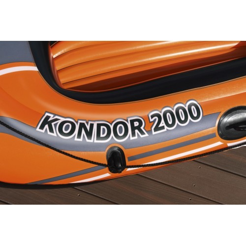Nafukovací plovák BESTWAY Condor 2000 2místný 188x98x30  + 2 vesla + Nožní pumpa