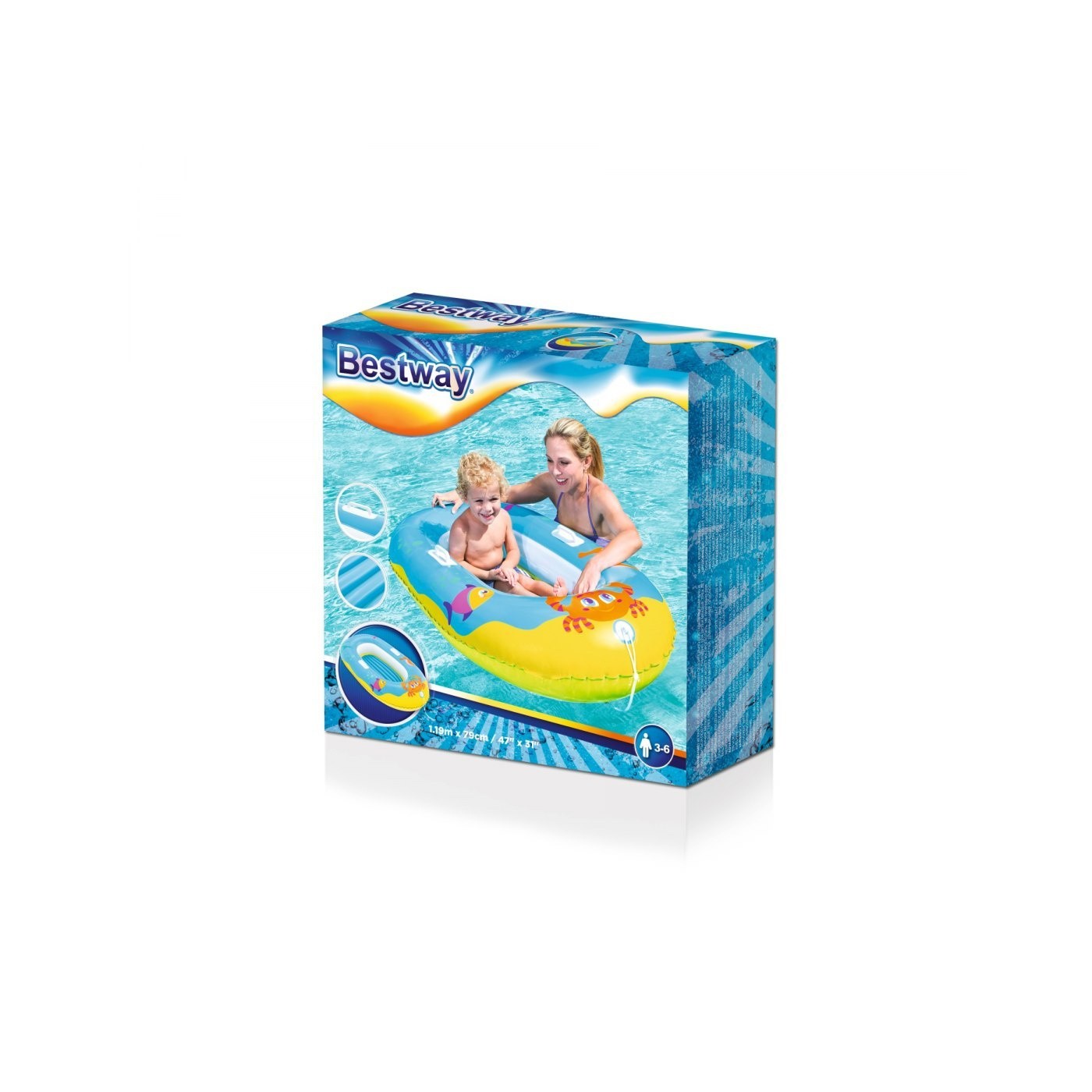 BESTWAY modrý ponton 119 cm x 79 cm