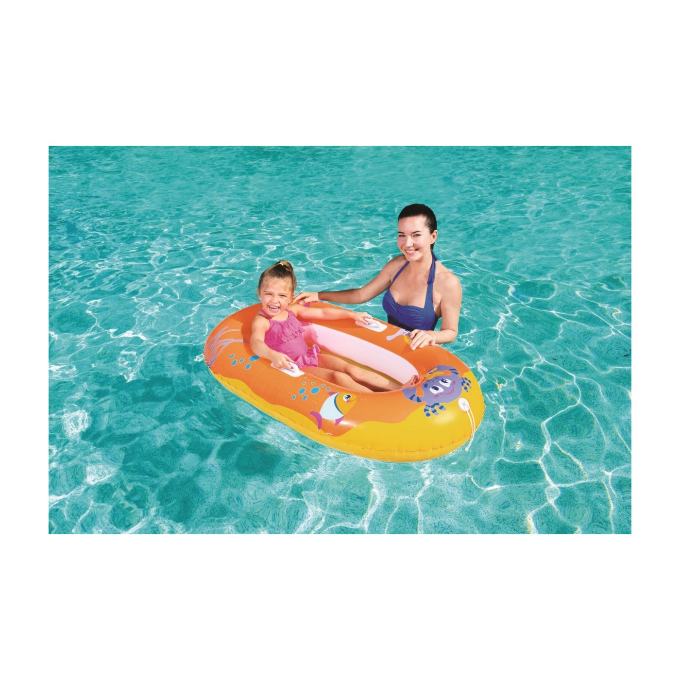 BESTWAY oranžový nafukovací ponton 119cm x 79cm