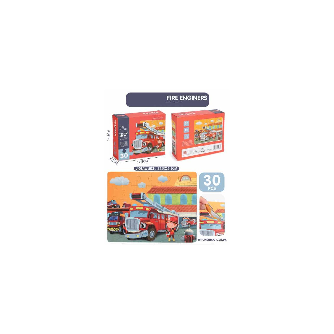 Velké puzzle pro děti 2+ puzzle puzzle hračka 30 el. Hasiči