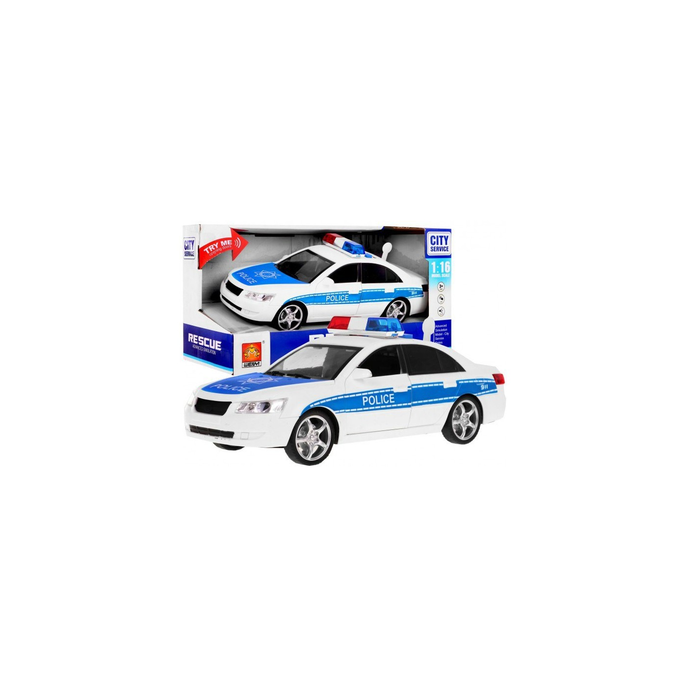 Policejní auto 1 16 Světla zvuky