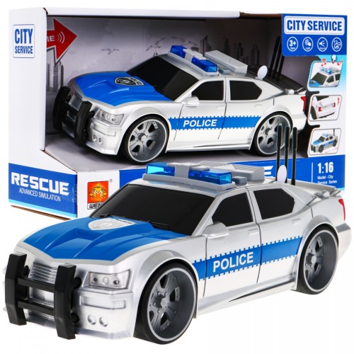 Interaktivní policejní vůz pro děti 3+ Policejní vůz model 1:16 Světla + Ozvěny