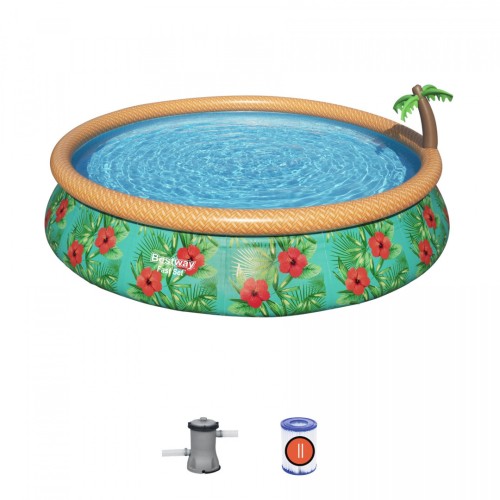 Roztahovací bazén se sprchou pro děti Tropical 457x84cm 15 stop BESTWAY