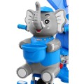 3kolové dětské kolo Blue Elephant + Zvuky + Stříška + Zábrana + Opěrka na nohy + Rukojeť + Úložný prostor