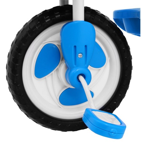 3kolové dětské kolo Blue Elephant + Zvuky + Stříška + Zábrana + Opěrka na nohy + Rukojeť + Úložný prostor