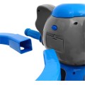 3kolové dětské kolo Blue Elephant + Zvuky + Stříška + Zábrana + Opěrka na nohy + Rukojeť + Úložný prostor