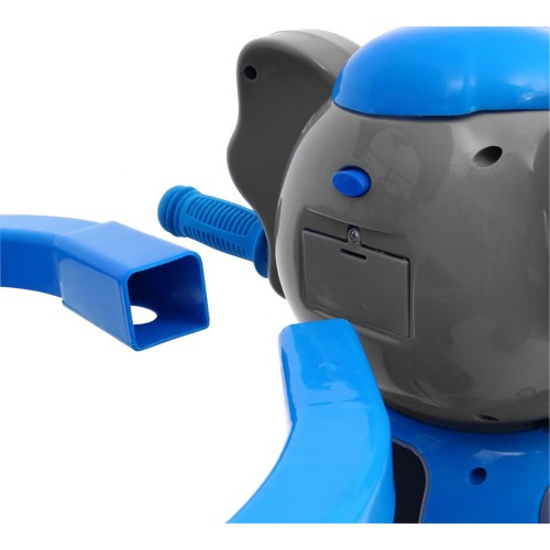3kolové dětské kolo Blue Elephant + Zvuky + Stříška + Zábrana + Opěrka na nohy + Rukojeť + Úložný prostor