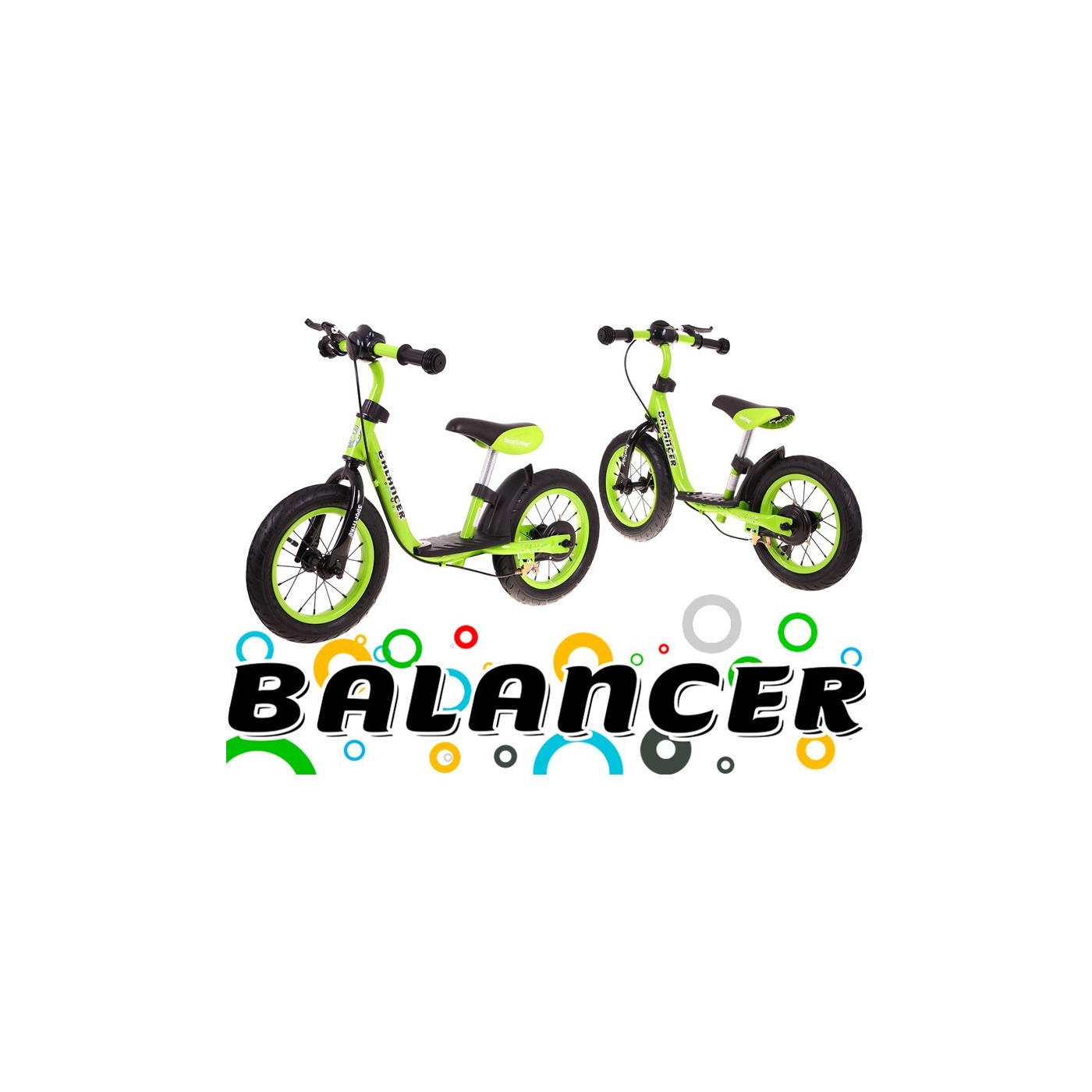 Běžecké kolo SporTrike Balancer pro děti zelená První kolo, na kterém se naučíte jezdit