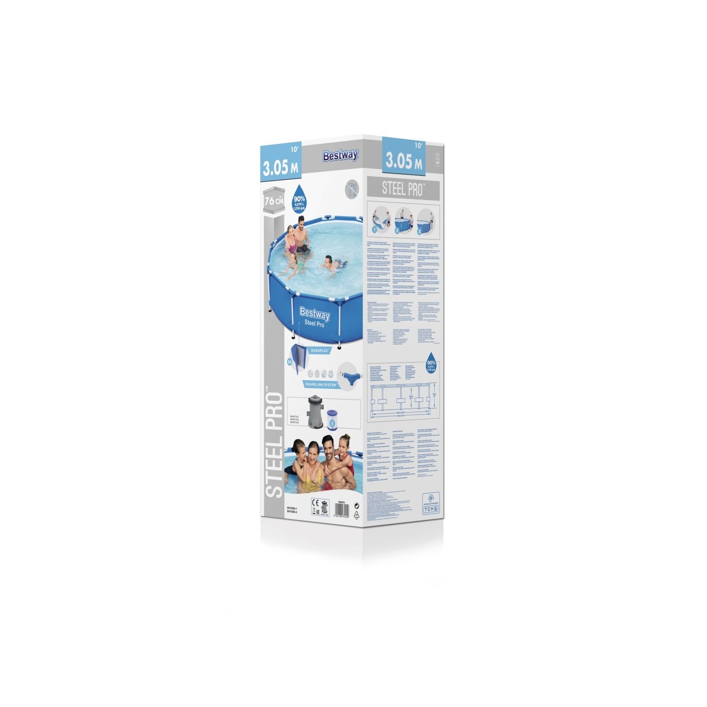 Bazén s lištou 305X76 BESTWAY 3v1 + Pumpa + Filtr