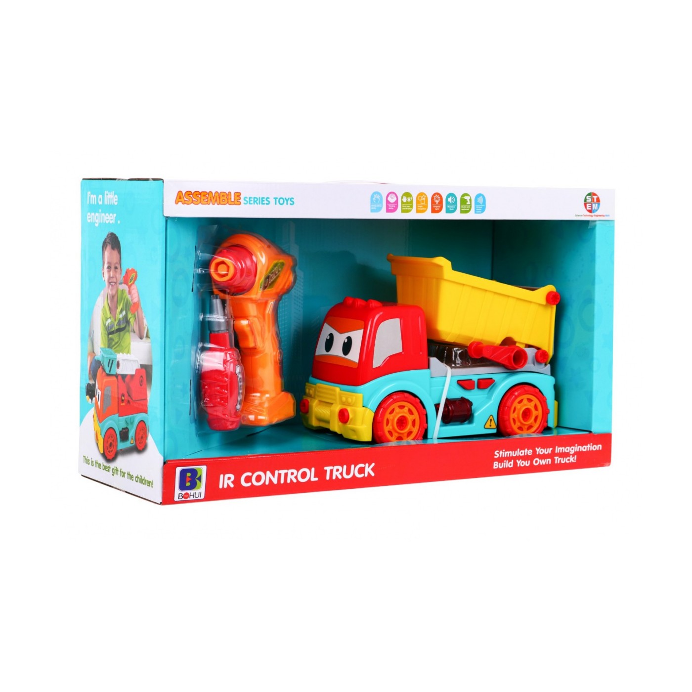 Dětský šroubovaný vozík 3+ elektrický šroubovák + pohon sklápěcího vozíku + zvuky světla