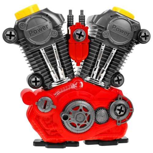 Sešroubovatelný dětský automobilový motor 3+ interaktivní efekty + pohyblivé prvky + nářadí