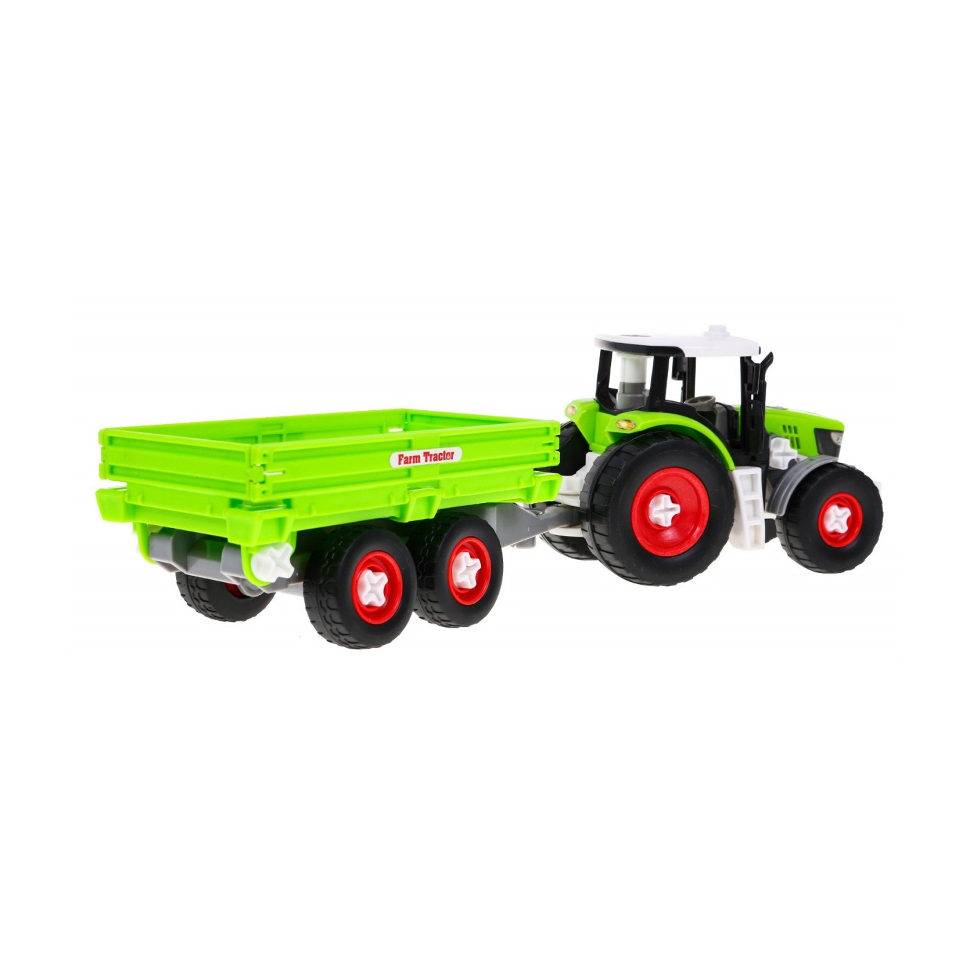 Šroubovaný traktor s přívěsem pro děti 3+ šroubovák + šroubovák + buldozer