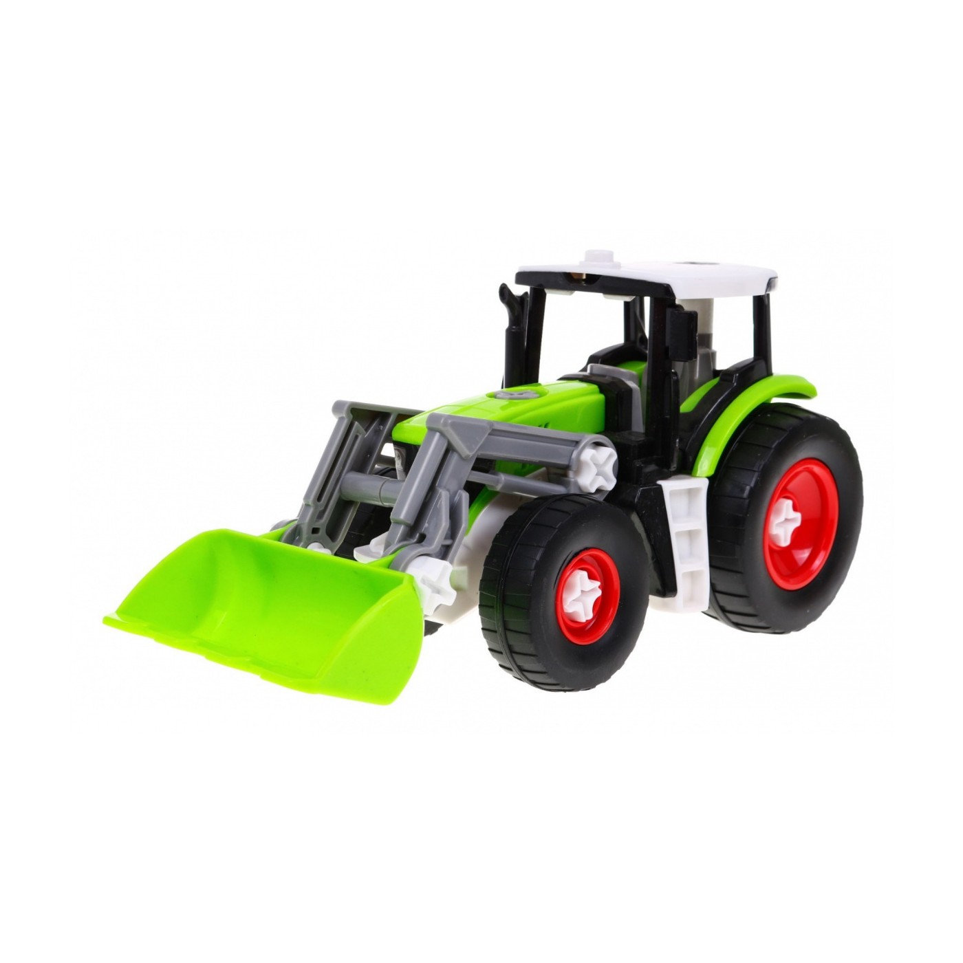 Šroubovaný traktor s přívěsem pro děti 3+ šroubovák + šroubovák + buldozer