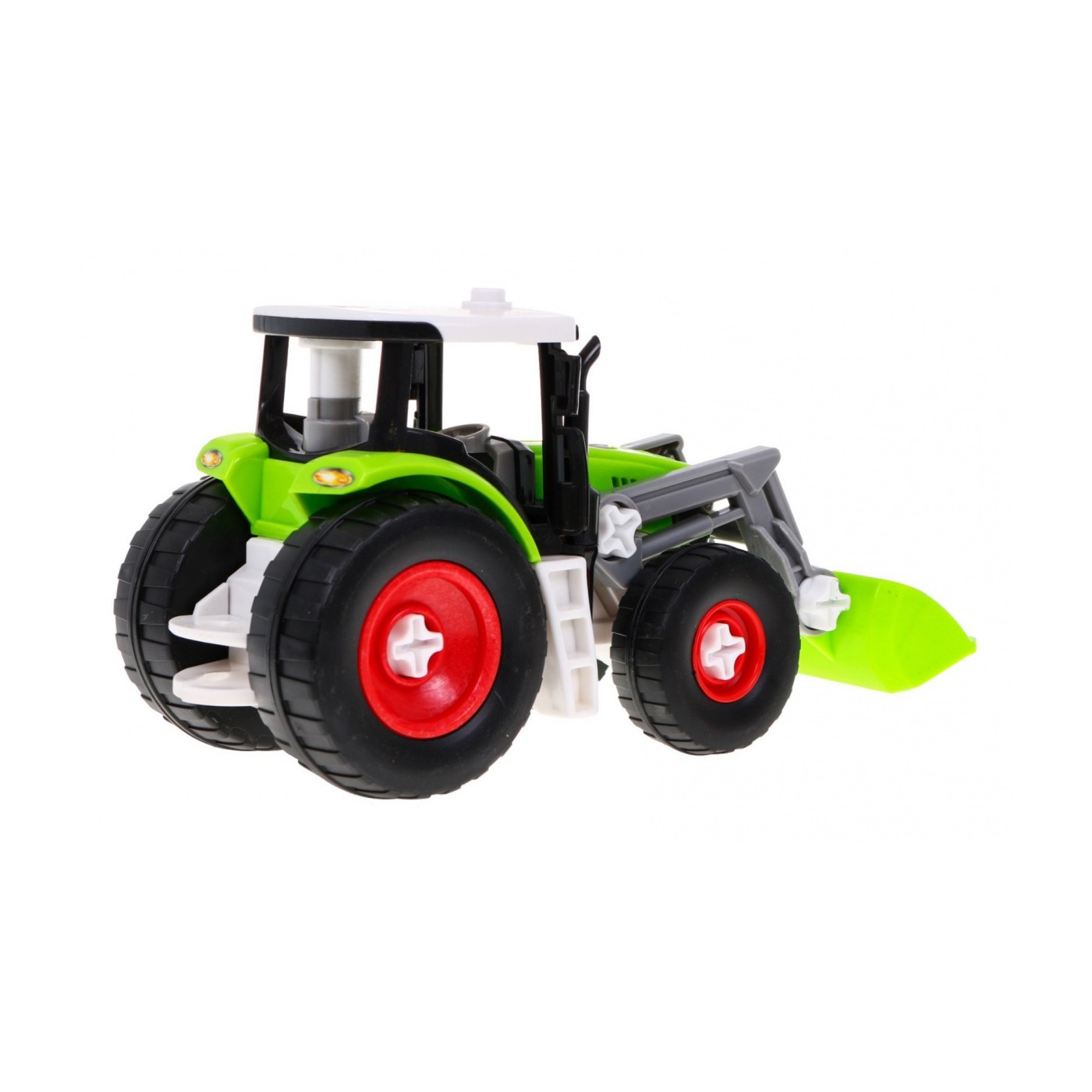 Šroubovaný traktor s přívěsem pro děti 3+ šroubovák + šroubovák + buldozer