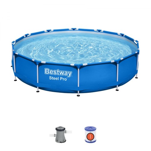 Steel Pro Steel bazén 366x76 kulatý BESTWAY 3v1 + filtr čerpadla