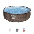 Steel Pro MAX Rack Pool 366x100 Braz 12 stop BESTWAY 4v1 + Pumpa Filtr + Žebřík