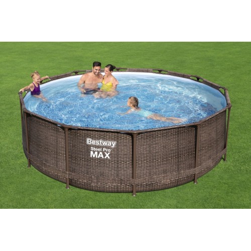 Steel Pro MAX Rack Pool 366x100 Braz 12 stop BESTWAY 4v1 + Pumpa Filtr + Žebřík