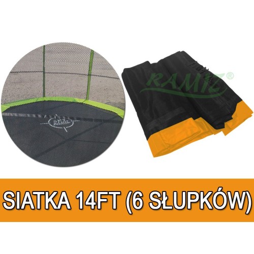 Síť na trampolínu 14 stop - 6 polí oranžová