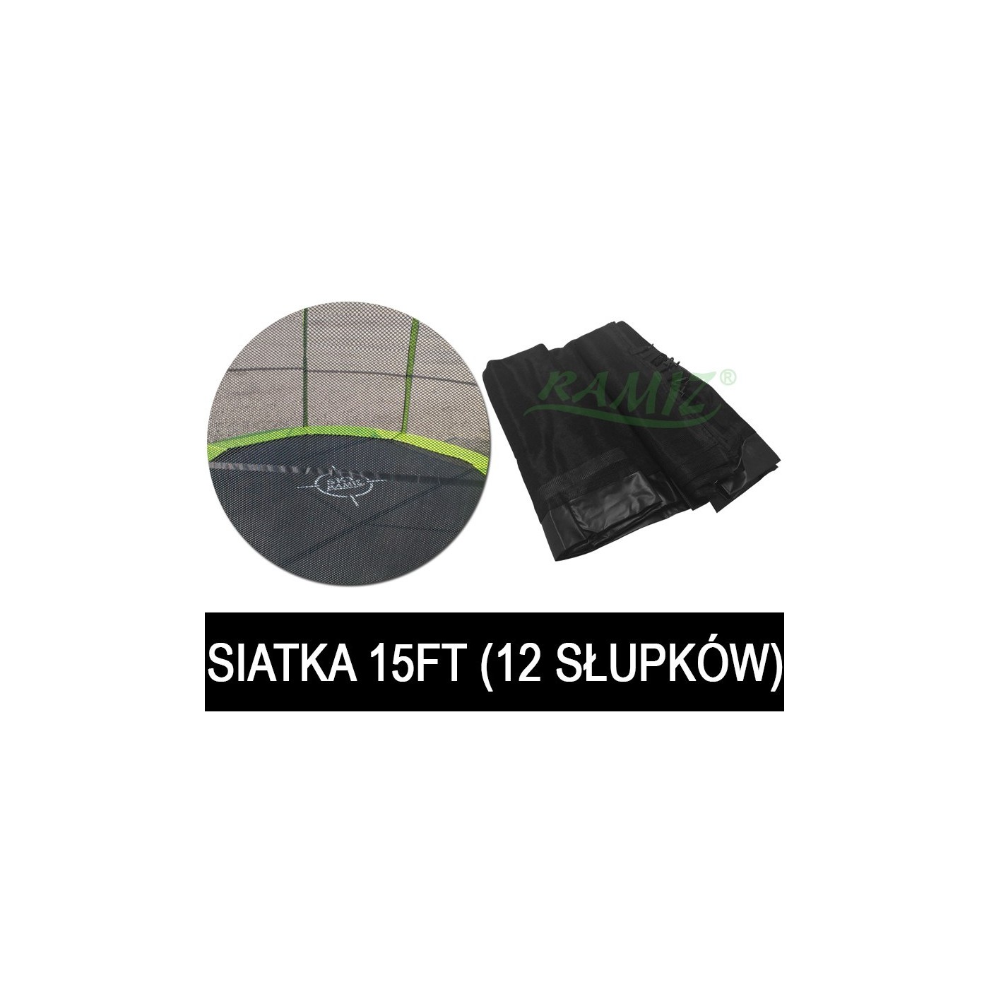 Síť na trampolínu 15 stop černá