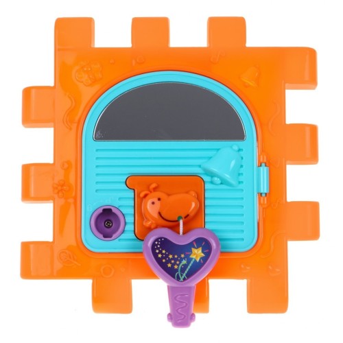 Senzorický multidomeček pro děti 18m+ Mini gry 9 Puzzlí + Pořadače + Hra senzorická + Hodiny