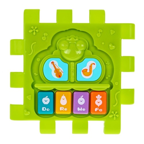 Senzorický multidomeček pro děti 18m+ Mini gry 9 Puzzlí + Pořadače + Hra senzorická + Hodiny