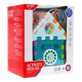 Senzorický multidomeček pro děti 18m+ Mini gry 9 Puzzlí + Pořadače + Hra senzorická + Hodiny