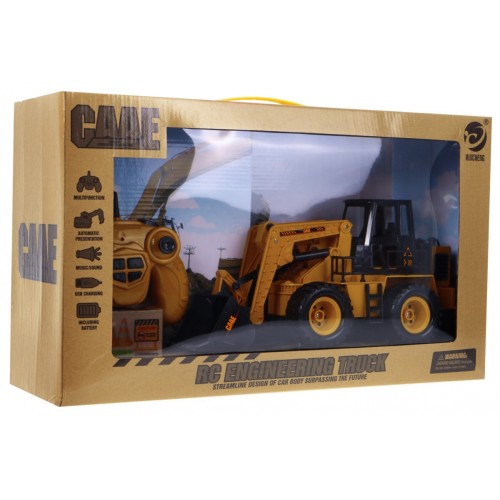 Dětský buldozer na dálkové ovládání 3+ model 1:24  Pohyblivá lžíce + Zvuky + Doplňky