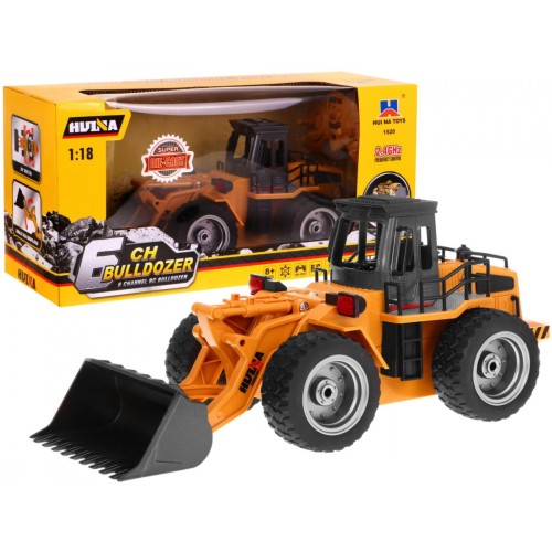 Dětský buldozer 8+ Dálkové ovládání model 1:18 Kovové pohyblivé části