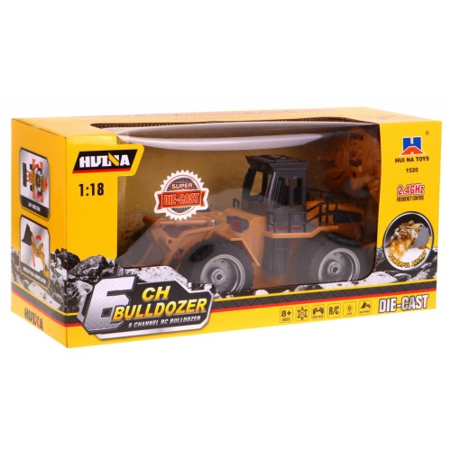 Dětský buldozer 8+ Dálkové ovládání model 1:18 Kovové pohyblivé části