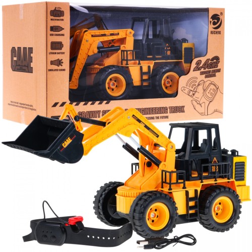 Ručně ovládaný buldozer pro děti 6+  Inteligentní náramek na ruku + Pohyblivá lžíce
