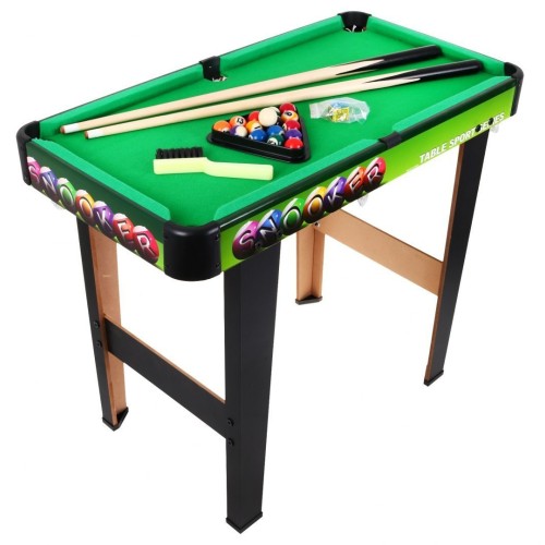 Kulečníkový stůl pro děti 8+ a dospělé MDF + Deska MDF + Zelené sukno + Barevné koule + Doplňky