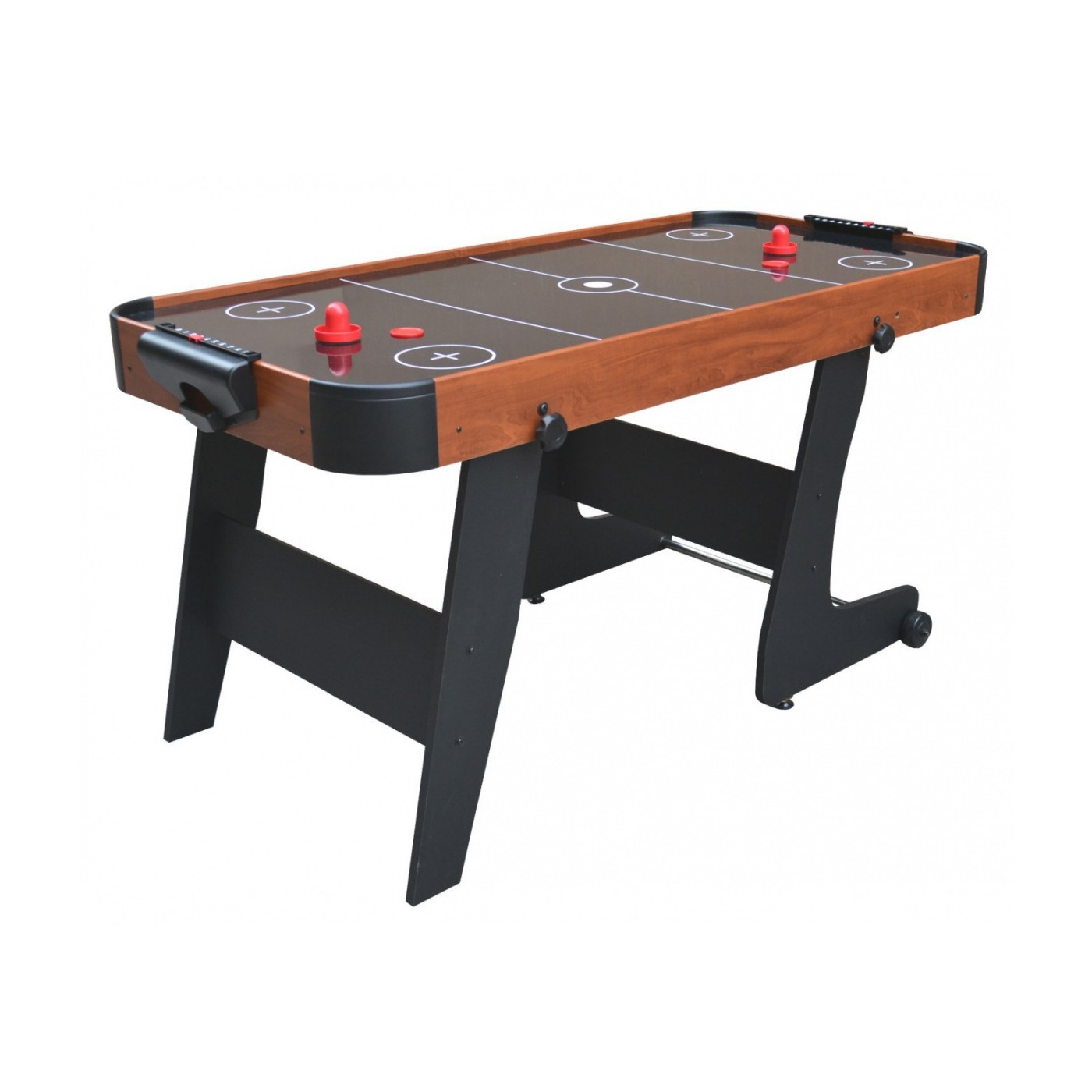Cymbergaj pro děti + Hrací stůl s MDF + Rodinná hra Air Hockey hnědá 152x74x80cm