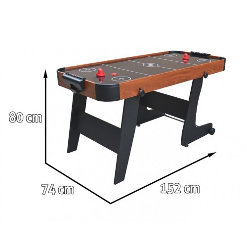 Cymbergaj pro děti + Hrací stůl s MDF + Rodinná hra Air Hockey hnědá 152x74x80cm