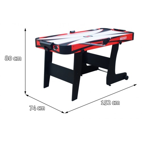 Cymbergaj pro děti + Hrací stůl s MDF + Rodinná hra Air Hockey červená 152x74x80cm