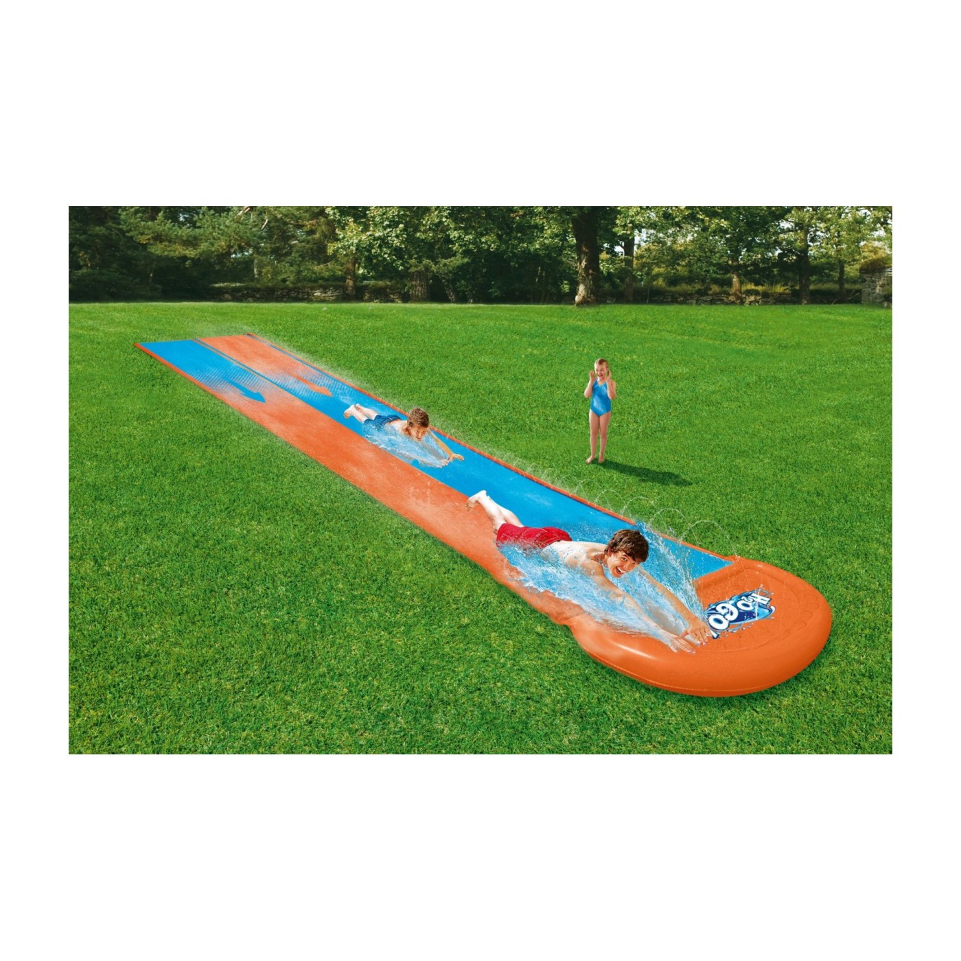 Dětská vodní skluzavka 3+ dvojitá dráha 488 cm BESTWAY + opravná záplata