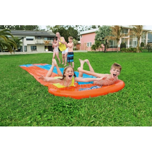 Dětská vodní skluzavka 3+ dvojitá dráha 488 cm BESTWAY + opravná záplata
