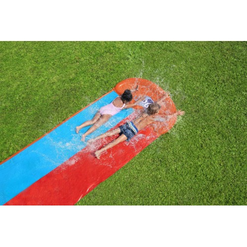 Dvojitá vodní skluzavka pro děti 3+ tsunami dráha 488 cm BESTWAY + opravná záplata