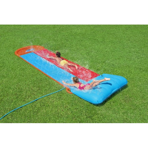 Dvojitá vodní skluzavka pro děti 3+ tsunami dráha 488 cm BESTWAY + opravná záplata