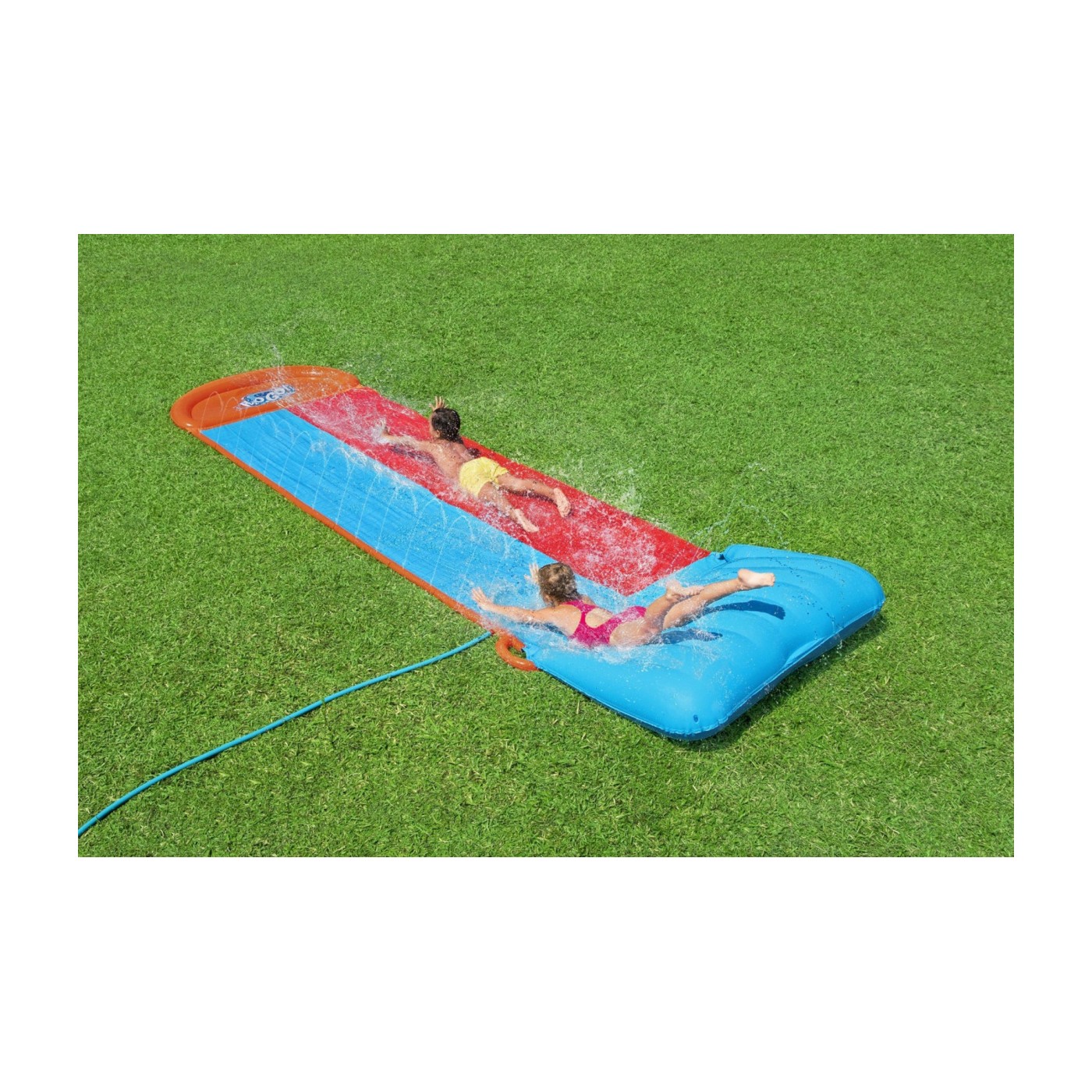 Dvojitá vodní skluzavka pro děti 3+ tsunami dráha 488 cm BESTWAY + opravná záplata