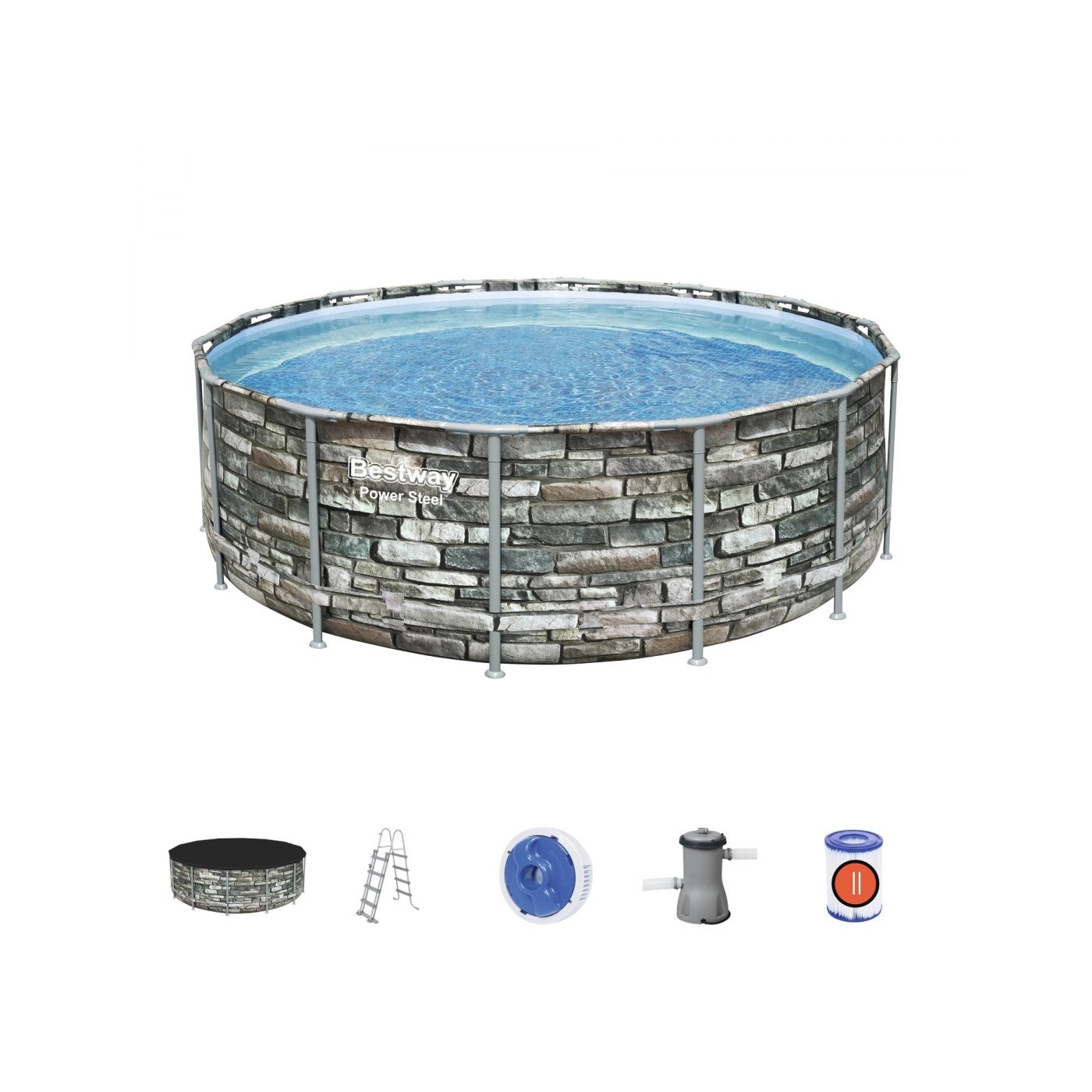 Ocelový bazén 14 FT 427 x 122 cm Power Steel BESTWAY