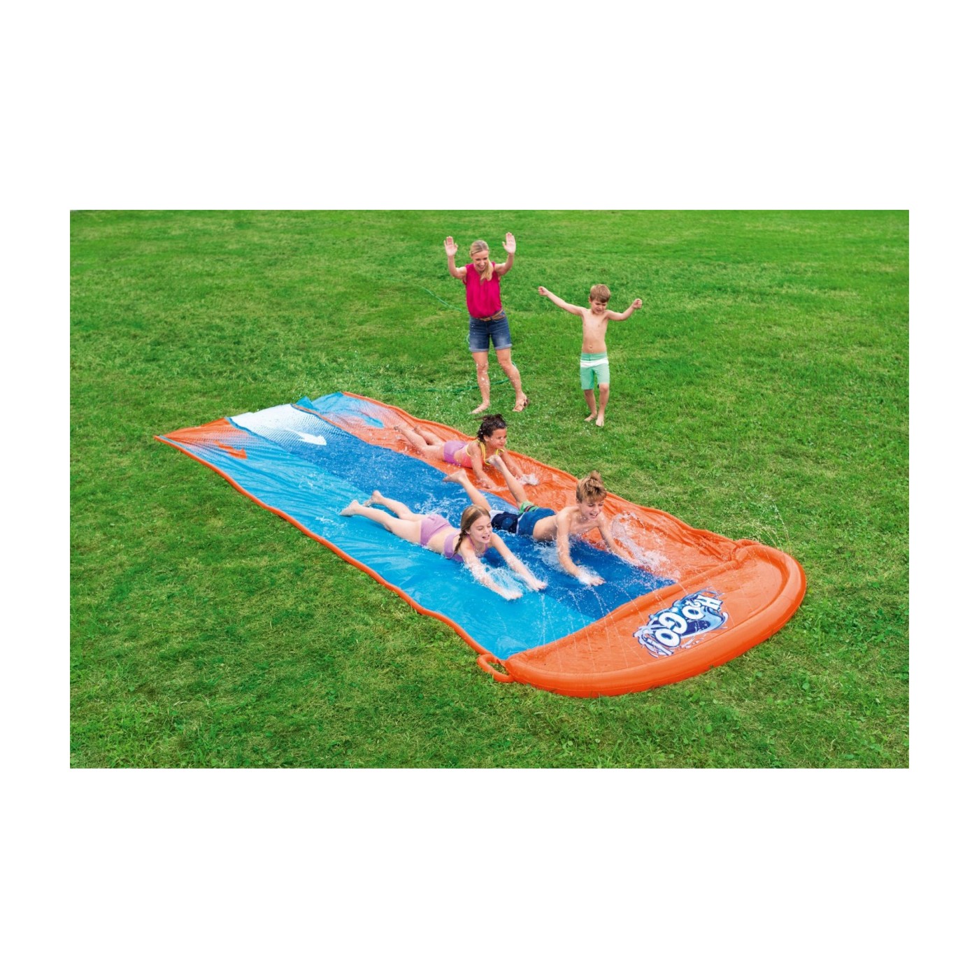 Dětská vodní skluzavka 3+ trojitá dráha 488 cm BESTWAY + opravná tyč