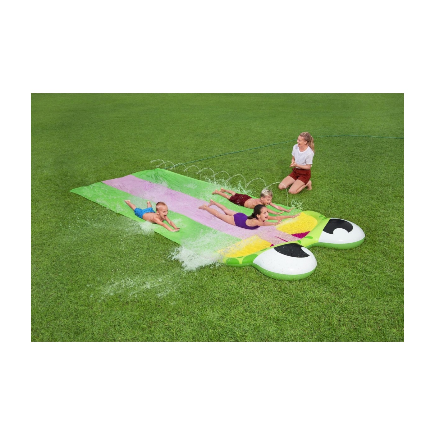 Trojitá vodní skluzavka dětská hračka 3+ dráha 488 cm BESTWAY + opravná tyč