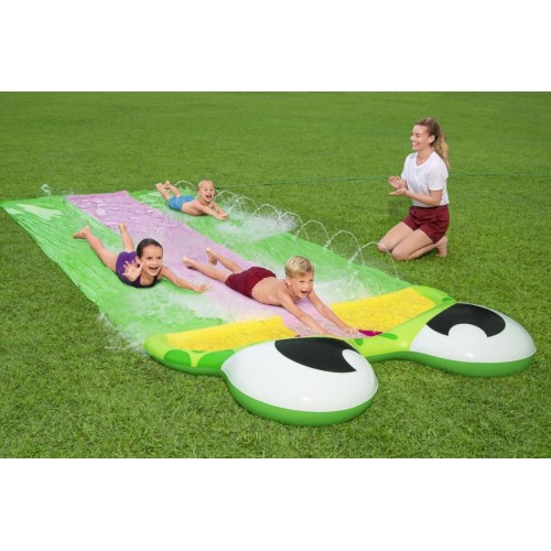 Trojitá vodní skluzavka dětská hračka 3+ dráha 488 cm BESTWAY + opravná tyč